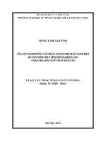 Xây dựng đời sống văn hóa cơ sở tại thị trấn Nong Het, huyện Nong Het, tỉnh Xieng Khouang nước CHDCND Lào
