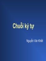 Lập trình C. Các thao tác trên chuỗi