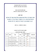 KINH tế THỊ TRƯỜNG ĐỊNH HƯỚNG xã hội CHỦ NGHĨA và sự PHÁT TRIỂN của THÀNH PHẦN KINH tế tư NHÂN ở VIỆT NAM HIỆN NAY 
