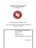 TIỂU LUẬN KINH tế CHÍNH TRỊ các GIẢI PHÁP GIA TĂNG lợi NHUẬN đối với tư bản sản XUẤT 