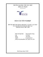 Báo cáo tốt nghiệp Biến đổi trong đời sống văn hóa vật chất của người Lô Lô ở huyện Mèo Vạc tỉnh Hà Giang