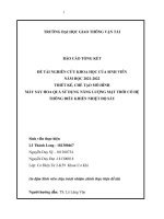 THIẾT kế, CHẾ tạo mô HÌNH máy sấy HOA QUẢ sử DỤNG NĂNG LƯỢNG mặt TRỜI có hệ THÔNG điều KHIỂN NHIỆT độ sấy 