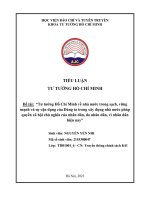 Tư tưởng hồ chí minh về nhà nước trong sạch, vững mạnh và sự vận dụng của đảng ta trong xây dựng nhà nước pháp quyền xã hội chủ nghĩa của nhân dân, do nhân dân, vì nhân dân hiện nay 