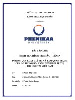 QUY LUẬT GIÁ TRỊ và tầm QUAN TRỌNG của nó TRONG bối CẢNH nền KINH tế THỊ TRƯỜNG tại VIỆT NAM 