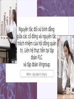 Nguyên tắc đối xử bình đẳng giữa các cổ đông và nguyên tắc trách nhiệm của hội đồng quản trị  liên hệ thực tiễn tại tập đoàn FLC  và tập đoàn vingroup