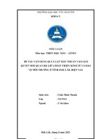 Tiểu luận Triết học Mác  Lênin: Vận dụng quy luật mâu thuẫn vào giải quyết mối quan hệ giữa phát triển kinh tế và bảo vệ môi trường ở tỉnh Đắk Lắk hiện nay