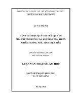 LUẬN văn THẠC sĩ HAY đánh giá hiệu quả chi trả dịch vụ môi trường rừng tại khu bảo tồn thiên nhiên mường nhé, tỉnh điện biên​ 