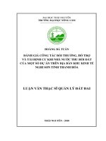 LUẬN văn THẠC sĩ HAY đánh giá công tác bồi thường, hỗ trợ và tái định cư khi nhà nước thu hồi đất của một số dự án trên địa bàn khu kinh tế nghi sơn tỉnh thanh hóa​ 