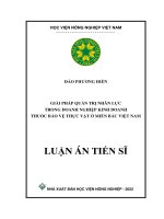 (LUẬN án TIẾN sĩ) giải pháp hoàn thiện quản trị nhân lực trong doanh nghiệp kinh doanh thuốc bảo vệ thực vật ở miền bắc việt nam 