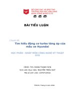 Tiểu luận Nhâp môn công nghệ kỹ thuật ôtô: Tìm hiểu động cơ turbo tăng áp của mẫu xe Hyundai