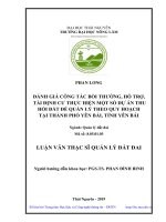 LUẬN văn THẠC sĩ HAY đánh giá công tác bồi thường, hỗ trợ, tái định cư thực hiện một số dự án thu hồi đất để quản lý theo quy hoạch tại thành phố yên bái, tỉnh yên bái​ 