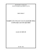 (LUẬN án TIẾN sĩ) nghiên cứu ứng xử cắt của dầm bê tông cường độ cao cốt sợi thép 