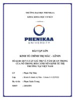 Đề tài 68 QUY LUẬT GIÁ TRỊ và tầm QUAN TRỌNG của nó TRONG bối CẢNH nền KINH tế THỊ TRƯỜNG tại VIỆT NAM 