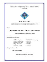 BÁO cáo kết QUẢ PHÂN TÍCH THIẾT kế hệ THỐNG THÔNG TIN đề tài hệ THỐNG QUẢN lý rạp CHIẾU PHIM 