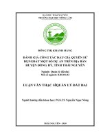 LUẬN văn THẠC sĩ HAY đánh giá công tác đấu giá quyền sử dụng đất một số dự án trên địa bàn huyện đồng hỷ tỉnh thái nguyên 
