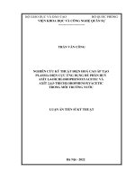(LUẬN án TIẾN sĩ) nghiên cứu kỹ thuật điện hóa cao áp tạo plasma điện cực ứng dụng để phân huỷ axít 2,4 dichlorophenoxyacetic và axít 2,4,5 trichlorophen oxyacetic trong môi trường nước 