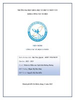 TIẾN TRÌNH CÔNG tác xã hội cá NHÂN cơ sở nhóm trẻ mầm non ngôi nhà hướng dương 