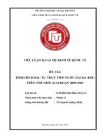 TIỂU LUẬN QUAN hệ KINH tế QUỐC tế đề tài TÌNH HÌNH đầu tư TRỰC TIẾP nước NGOÀI (FDI) TRÊN THẾ GIỚI GIAI đoạn 2000 2021 
