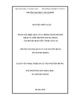 LUẬN văn THẠC sĩ HAY đánh giá hiệu quả của chính sách chi trả dịch vụ môi trường rừng (PFES) tại huyện bảo yên, tỉnh lào cai​ 