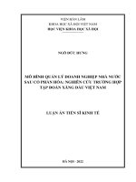 (LUẬN án TIẾN sĩ) mô hình quản lý doanh nghiệp nhà nước sau cổ phần hóa nghiên cứu trường hợp tập đoàn xăng dầu việt nam 