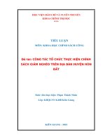 Tiểu luận Khoa học Chính sách công: Công tác tổ chức thực hiện chính sách giảm nghèo ở huyện Hòn Đất