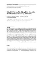 Hiểu Biết Về Các Tác Động Điều Hòa Miễn Dịch Của Các Probiotics (Lợi Khuẩn