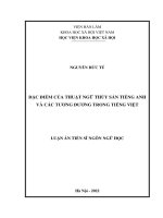 (LUẬN án TIẾN sĩ) đặc điểm của thuật ngữ thủy sản tiếng anh và các tương đương trong tiếng việt 