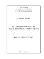 (LUẬN án TIẾN sĩ) địa vị pháp lý của quản tài viên theo pháp luật phá sản việt nam hiện nay 