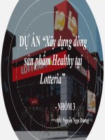 DỰ án xây dựng dòng sản phẩm healthy tại lotteria 