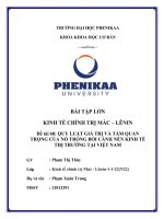 Đề tài 68 QUY LUẬT GIÁ TRỊ và tầm QUAN TRỌNG của nó TRONG bối CẢNH nền KINH tế THỊ TRƯỜNG tại VIỆT NAM 