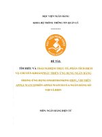 TÌM HIỂU và TRẢI NGHIỆM THỰC tế, PHÂN TÍCH DỊCH vụ CHUYỂN KHOẢNPHÁT TRIỂN ỨNG DỤNG NGÂN HÀNG TRONG ỨNG DỤNG SMARTBANKING BIDV, VIB TRÊN APPLE WATCH 
