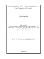 LUẬN văn THẠC sĩ HAY nghiên cứu ảnh hưởng của chế độ ngập nước thử nghiệm đến nguy cơ cháy rừng ở vườn quốc gia u minh thượng, tỉnh kiên giang​ 