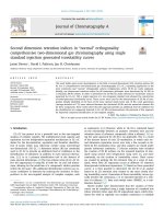 Second dimension retention indices in “normal” orthogonality comprehensive two-dimensional gas chromatography using single standard injection generated isovolatility curves