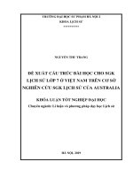 LUẬN văn THẠC sĩ HAY đề xuất cấu trúc bài học cho sgk lịch sử lớp 7 ở việt nam trên cơ sở nghiên cứu sgk lịch sử của australia​ 