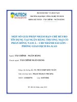 LUẬN văn THẠC sĩ HAY một số giải pháp nhằm hạn chế rủi ro tín dụng tại ngân hàng thương mại cổ phần đông nam á   chi nhánh sài gòn   phòng giao dịch đa kao​ 