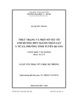 LUẬN văn THẠC sĩ HAY thực trạng và một số yếu tố ảnh hưởng đến nguồn nhân lực y tế xã, phường huyện tuyên quang​ 