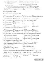 Đề kiểm tra cuối học kì 2 môn Toán lớp 12 năm 2021-2022 có đáp án - Sở GD&ĐT Đà Nẵng (Mã đề 168)