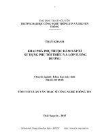 LUẬN văn THẠC sĩ HAY khai phá phụ thuộc hàm xấp xỉ sử dụng phủ tối thiểu và lớp tương đương 