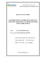 LUẬN văn THẠC sĩ HAY giải pháp nâng cao hiệu quả công tác chăm sóc sinh viên của trường đại học công nghệ tp  hcm​ 