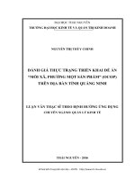 LUẬN văn THẠC sĩ HAY đánh giá thực trạng triển khai đề án mỗi xã, phường một sản phẩm (ocop) trên địa bàn tỉnh quảng ninh 