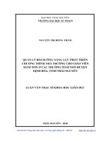 LUẬN văn THẠC sĩ HAY quản lý bồi dưỡng năng lực phát triển chương trình nhà trường cho giáo viên mầm non ở các trường mầm non huyện định hóa, tỉnh thái nguyên​ 