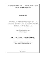 LUẬN văn THẠC sĩ HAY đánh giá sinh trưởng của loài keo lai (acacia mangium và acacia auriculiformis) trên địa bàn tỉnh gia lai​ 