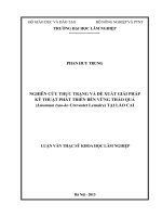 LUẬN văn THẠC sĩ HAY nghiên cứu thực trạng và đề xuất giải pháp kỹ thuật phát triển bền vững thảo quả (amomum tsao ko crevostet lemaire) tại lào cai​ 