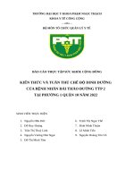 KIẾN THỨC VÀ TUÂN THỦ CHẾ ĐỘ DINH DƯỠNG CỦA BỆNH NHÂN ĐÁI THÁO ĐƯỜNG TÝP 2 TẠI PHƯỜNG 1 QUẬN 10 NĂM 2022