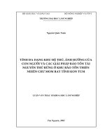 LUẬN văn THẠC sĩ HAY tính đa dạng khu hệ thú, ảnh hưởng của con người và các giải pháp bảo tồn tài nguyên thú rừng ở khu bảo tồn thiên nhiên chư mom ray tỉnh kon tum​ 