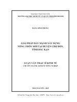 LUẬN văn THẠC sĩ HAY giải pháp đẩy mạnh xây dựng nông thôn mới tại huyện chợ đồn   tỉnh bắc kạn 