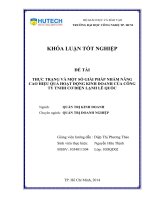 LUẬN văn THẠC sĩ HAY thực trạng và một số giải pháp nhằm nâng cao hiệu quả hoạt động kinh doanh của công ty tnhh cơ điện lạnh lê quốc​ 