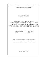 LUẬN văn THẠC sĩ HAY đánh giá thực trạng rừng bị ảnh hưởng bởi chiến tranh hóa học và đề cuất giải pháp phục hồi rừng tại vườn quốc gia chư mom rei   tỉnh kon tum​ 