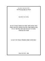 LUẬN văn THẠC sĩ HAY quản lý hoạt động dạy học môn tiếng việt theo chương trình giáo dục phổ thông mới ở các trường tiểu học huyện vân đồn, tỉnh quảng ninh​ 