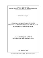 LUẬN văn THẠC sĩ HAY nâng cao vai trò của hội nông dân trong xây dựng nông thôn mới trên địa bàn huyện ba chẽ, tỉnh quảng ninh​ 